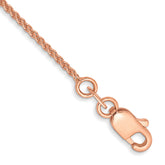 14K Rose Gold 9 inch 1mm Solid Polished Spiga with Lobster Clasp Anklet